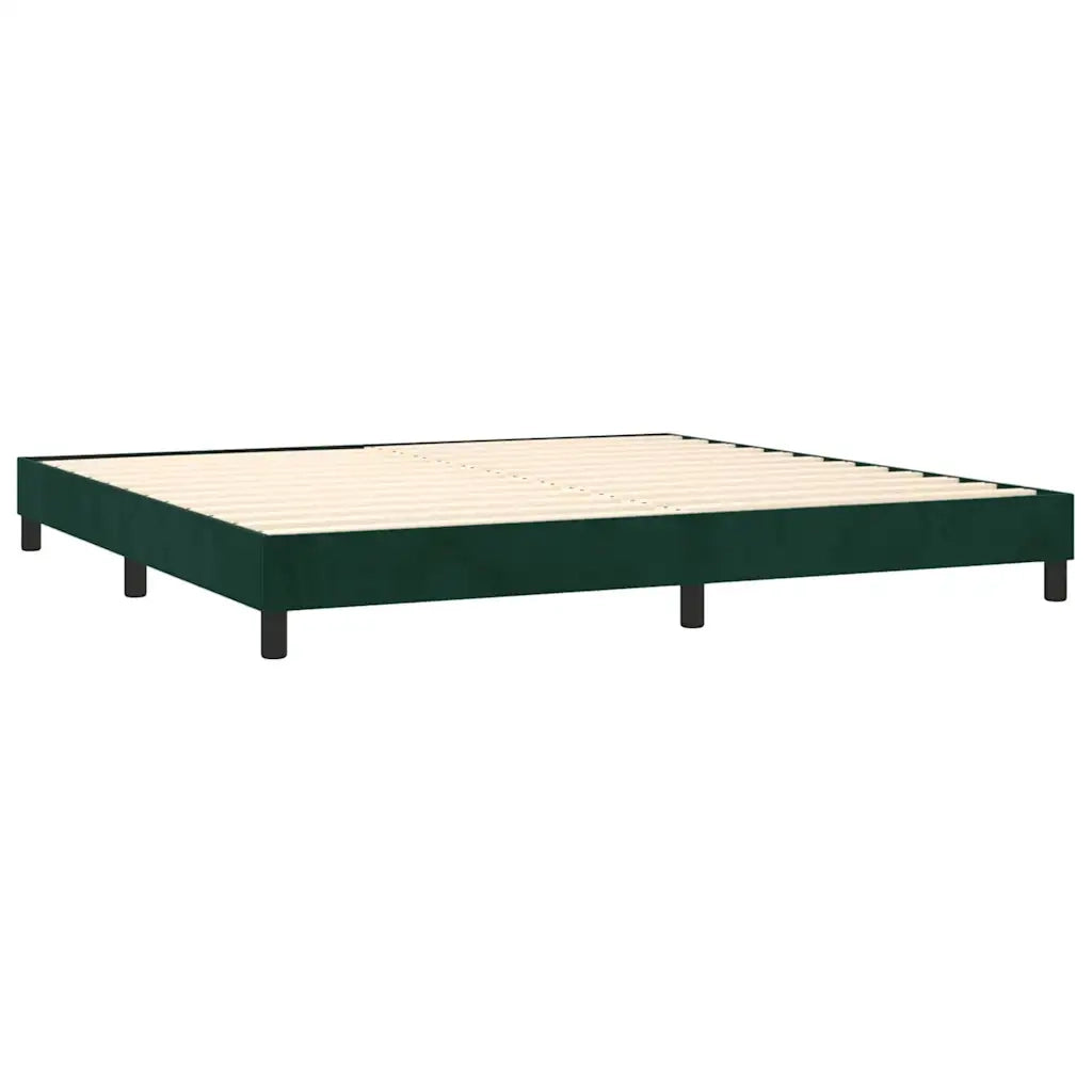 Giroletto a Molle con Materasso Verde Scuro 200x200 cm Velluto 3141566