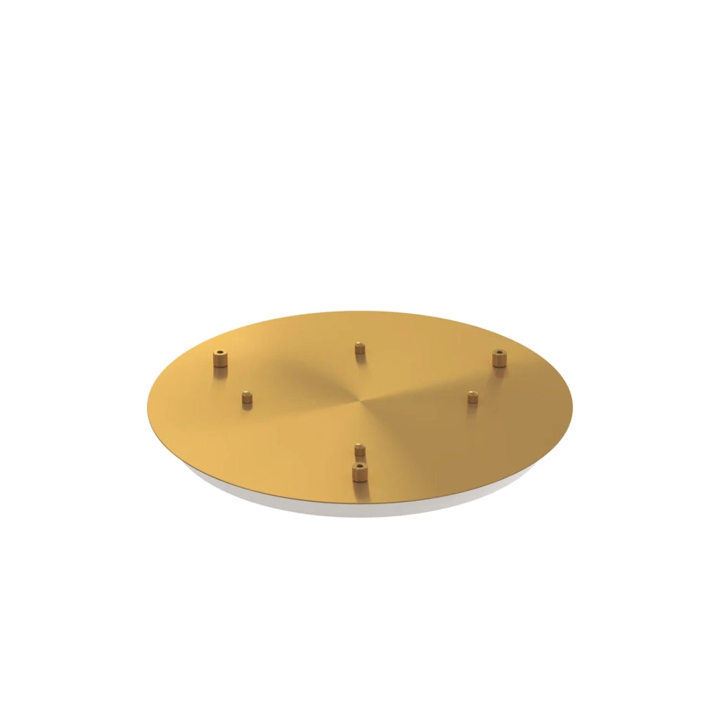 Rosone Tondo Metallo Ottone Satinato 3 Fori D40Cm