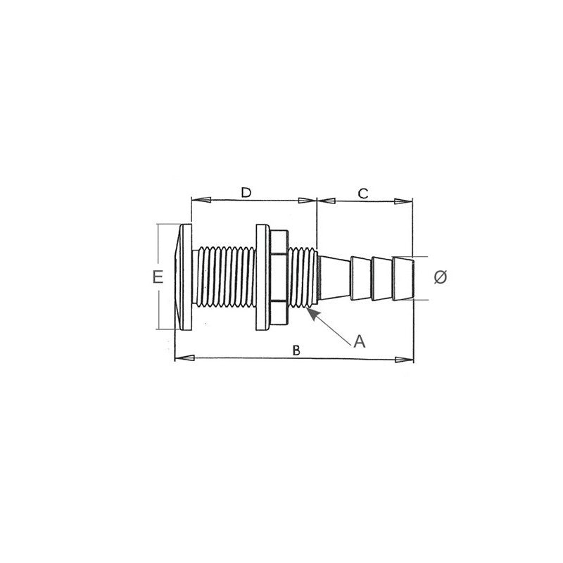 SCARICO A MARE NYLON Ø MM.19