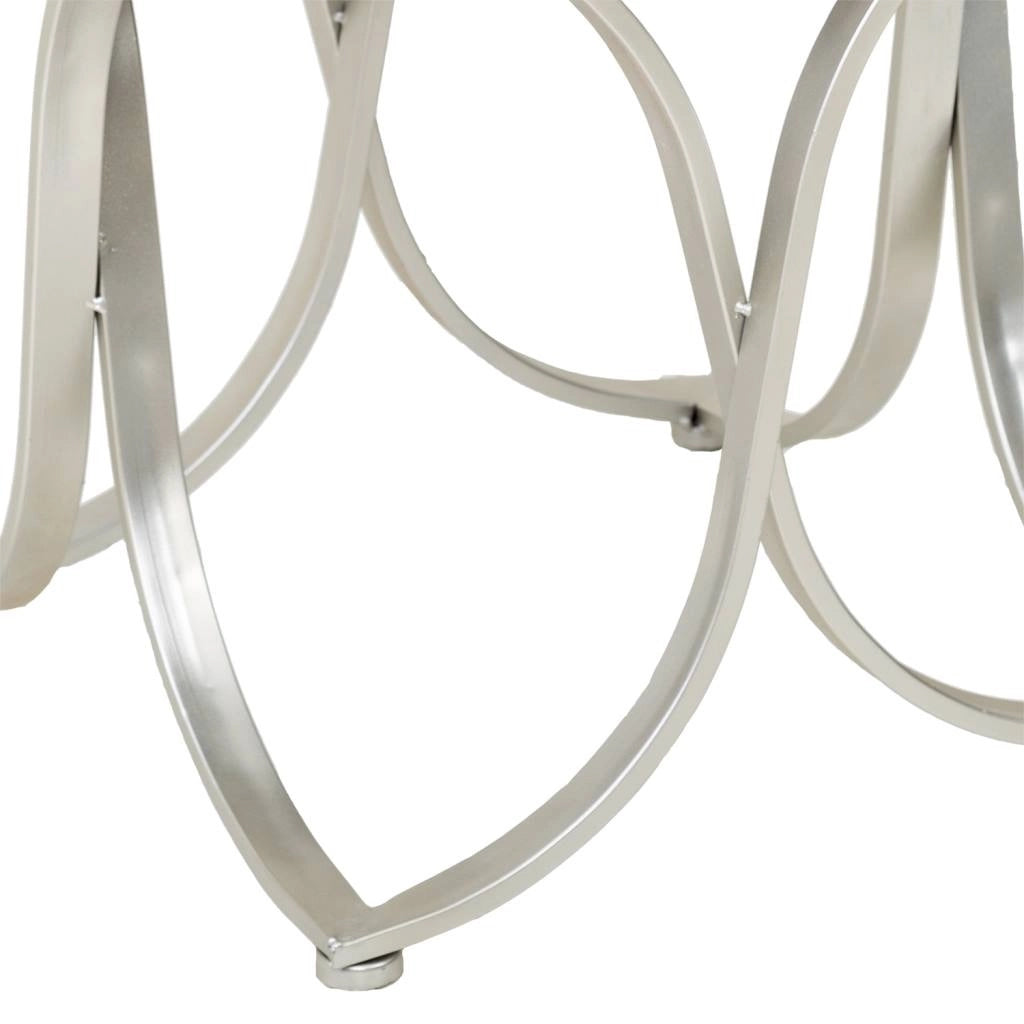Sgabello imbottita in metallo argento 41x41x47h