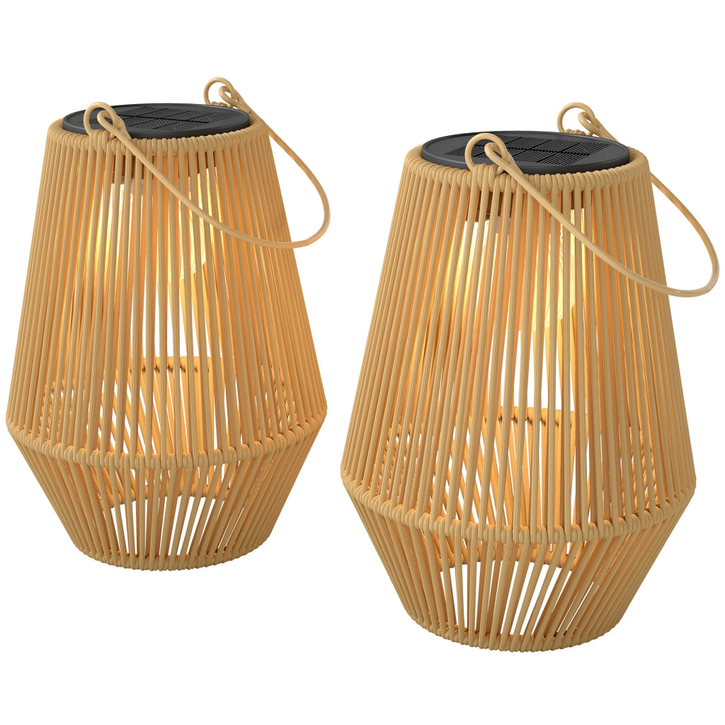 Lampada Solare in Rattan ¨C Minimal ¨C Marrone 16x16x21 cm