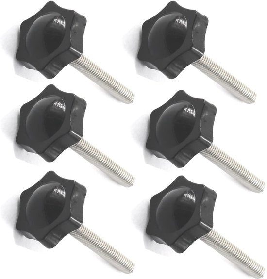 Maniglia a Manopola 38mm - Vite di Regolazione - Filo M10 - Acciaio Inossidabile - Plastica - Duraturo e Facile da Installare - Manopola a Vite