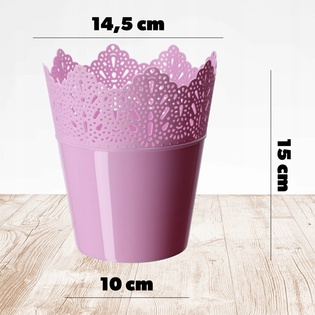Vaso da fiori KADAX, vaso da fiori, coperchio alto, supporto per fiori, ciotola lucida, 14,5 cm, rosa
