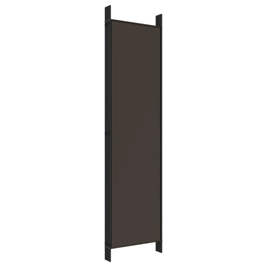 Divisorio Ambienti | Divider per stanze | Paravento a 6 Pannelli Marrone 300x200 cm in Tessuto