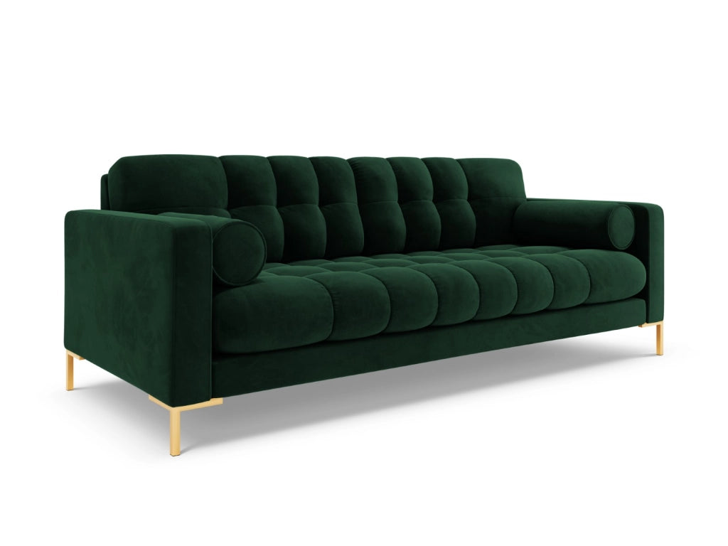 Cosmopolitan Design - Divano "Bali" 3 posti in velluto verde bottiglia 