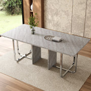 Tavolo da pranzo moderno 180 x 80 cm in MDF e metallo; grigio