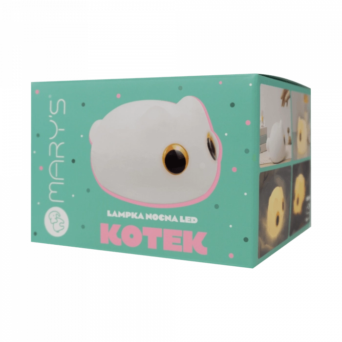 Lampada notte bimbi LED gatto bianca cordless Mary's