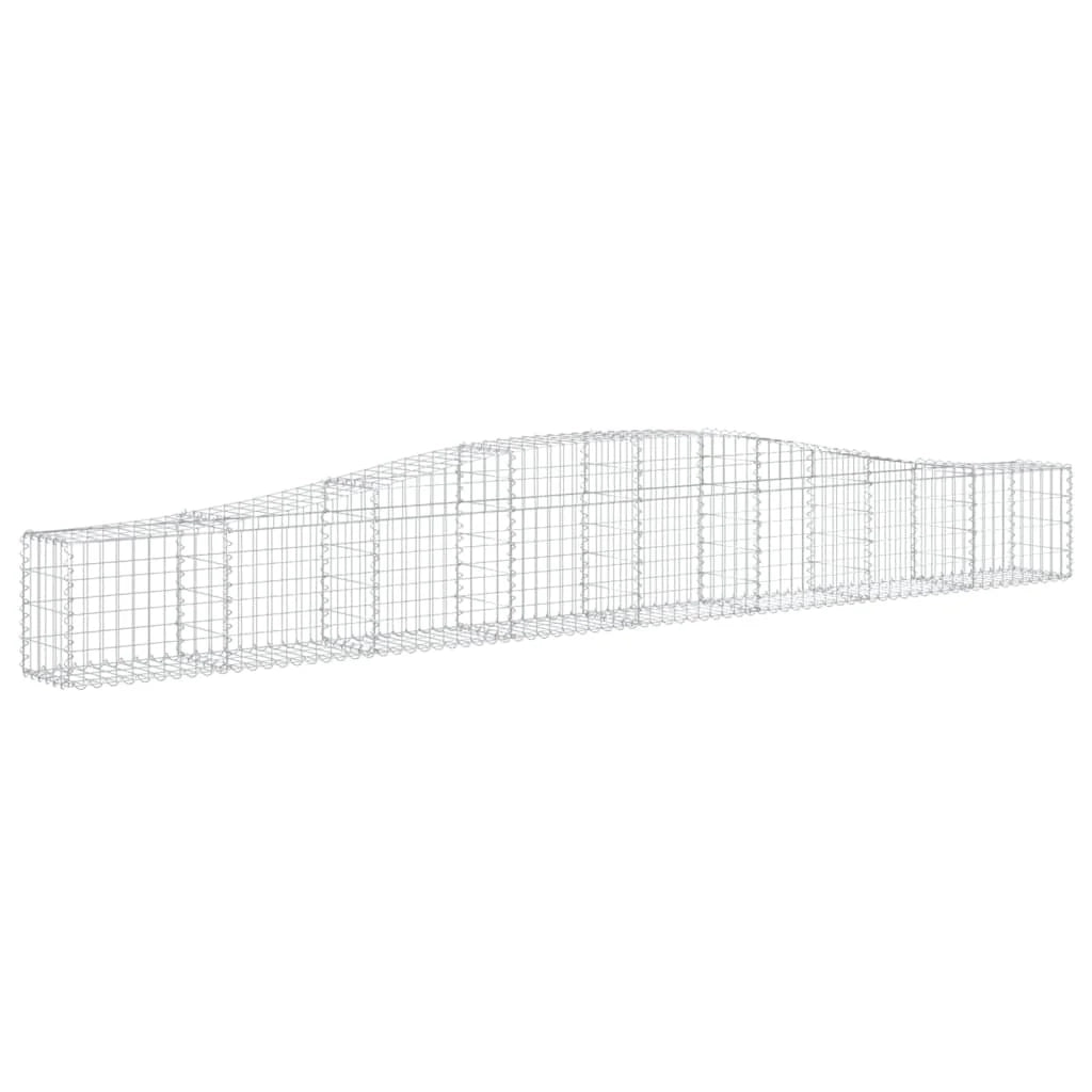 Set di 2 gabbioni ad arco per recinzione gabbia o muro di contenimento 400 x 30 x 40/60 cm ferro zincato argento 02_0041393