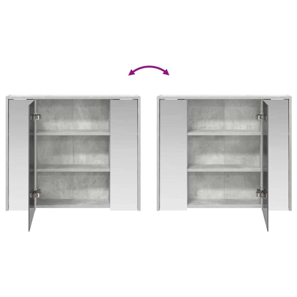 Mobiletto per specchio da Bagno | Armadio da bagno Grigio cemento