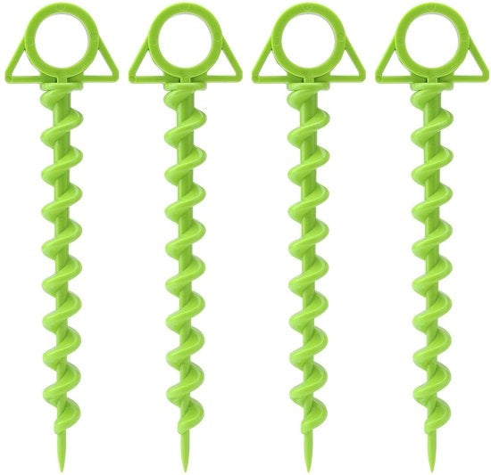 Haringhe a stantuffo per tende da campeggio 25 cm - 4 pezzi - Resistente ai venti - In plastica - Tentharinghe - Grondschroeven per tende grandi - Puntaspilli per terra