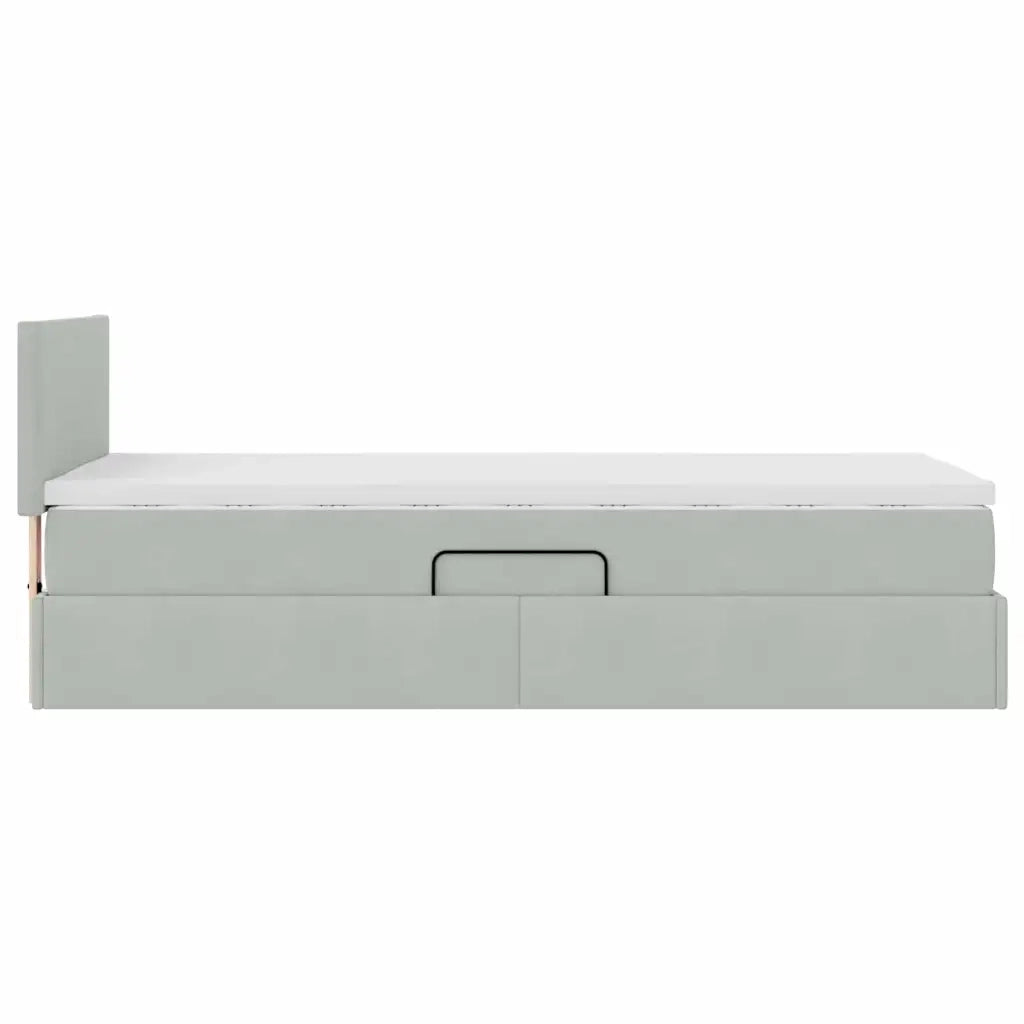 Letto con Contenitore Grigio chiaro 90 x 190 cm Velluto 3370665