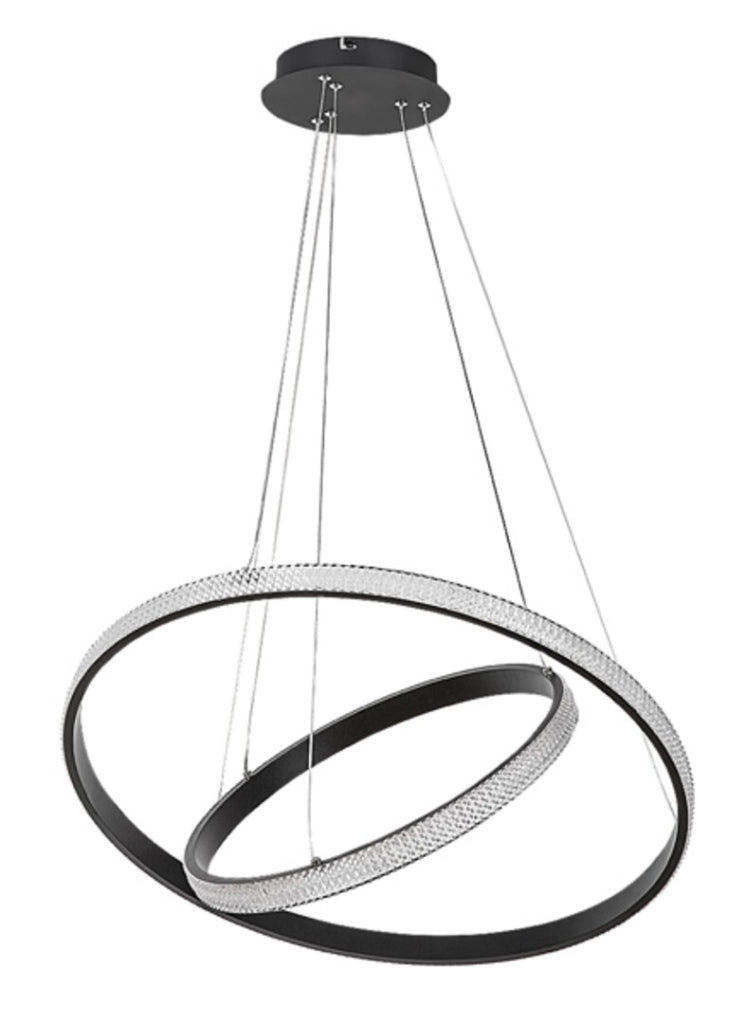 Lampadario Rabalux Grete LED 60W doppio anello Ø60 nero