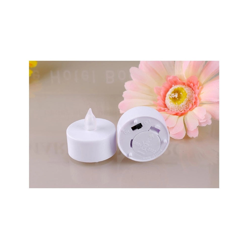 Trade Shop - Set 24 Candele Fiamma Lumini Led Decorative A Batteria Votivi Luce Bianco Caldo -