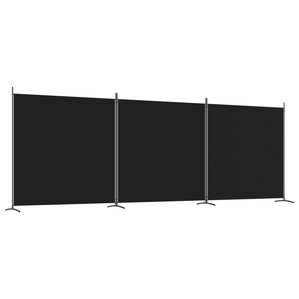 Divisorio a 3 Pannelli Nero 525x180cm in Tessuto 350281