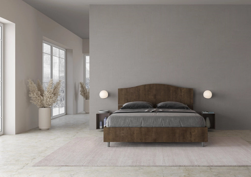 BS COM Letto matrimoniale con rete 160x190 noce