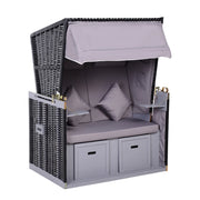 Poltrona da esterno con 2 posti e schienale regolabile ¨C Zephmum ¨C Grigio 118x79x150cm