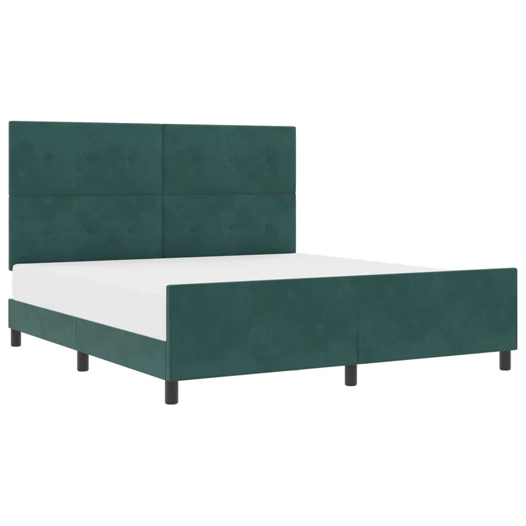Letto a molle con testiera Verde Scuro 180 x 200 cm Velluto 3344960
