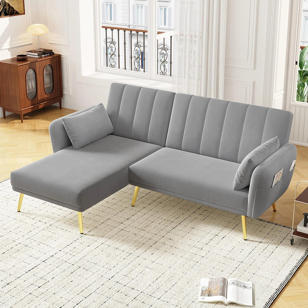 Divano letto angolare moderno - Xylo - Funzione pieghevole e angolo aggiuntivo