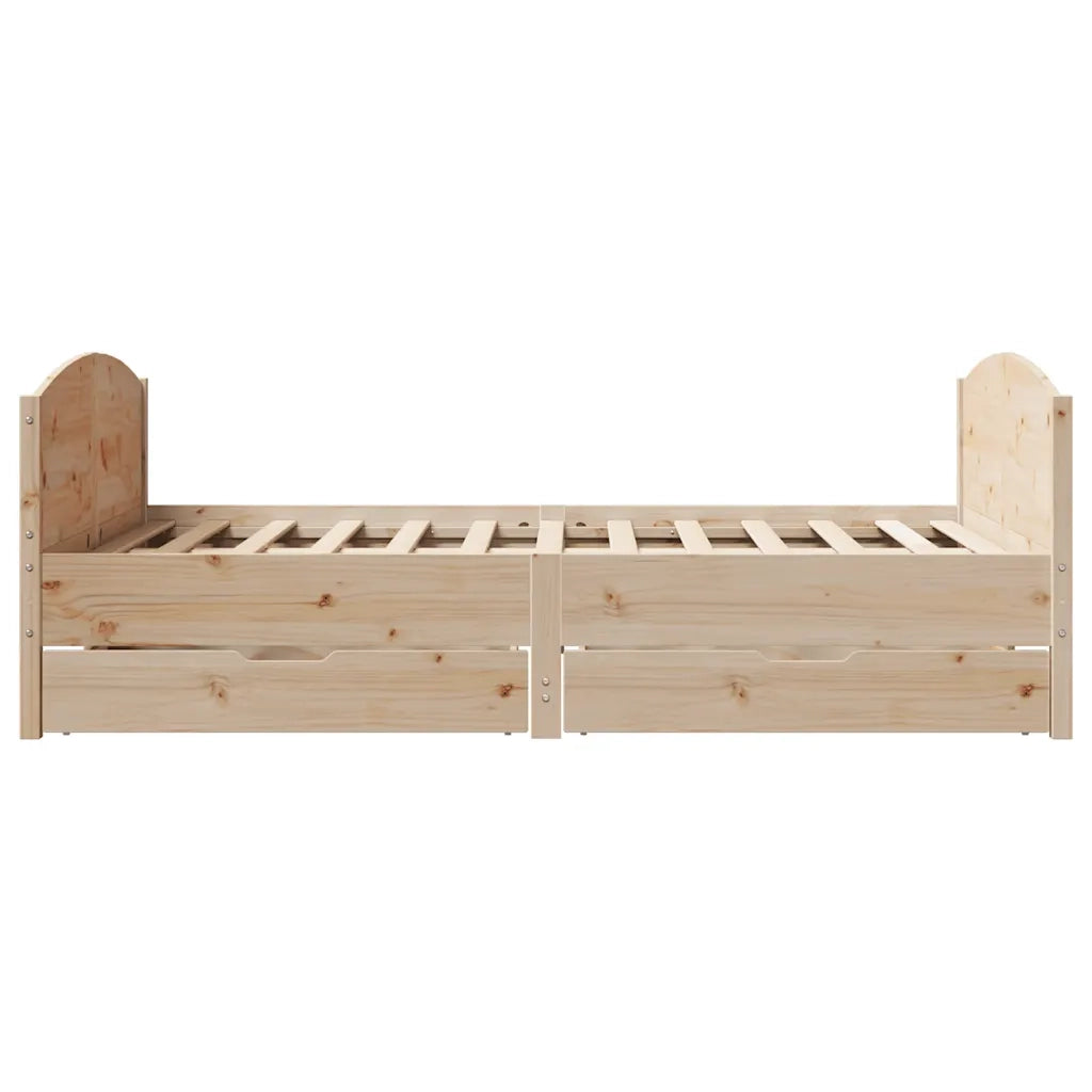 Letto senza Materasso-Struttura Letto 120x190 cm in Legno Massello di Pino 676223