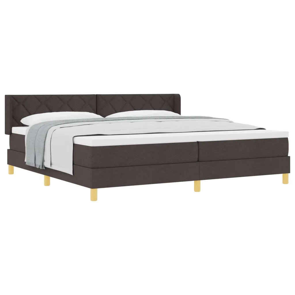 Letto a molle con materasso Marrone Scuro 200 x 200 cm Tessuto 3341380