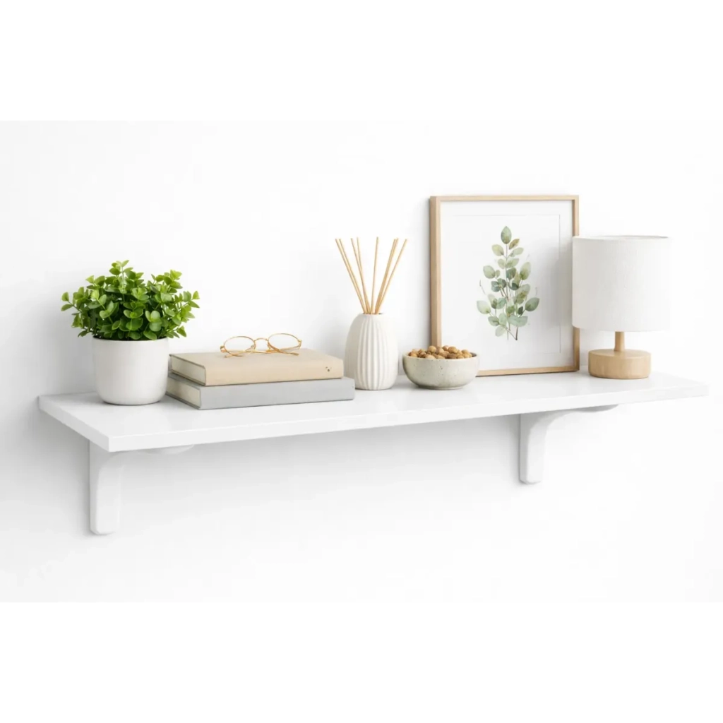 Mensola da Muro da appoggio in Legno nobilitato spessore 1,8 cm in colore Bianco 70x50 cm
