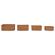 Set Cestini Impilabili 4 pz Marroni in Salice 286980