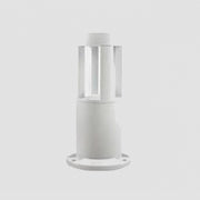 Trade Shop - Lampada Da Terra Segnapasso Da Giardino Ip65 In Alluminio Vetro 12 W Es59 Bianco - -bianco Naturale      -