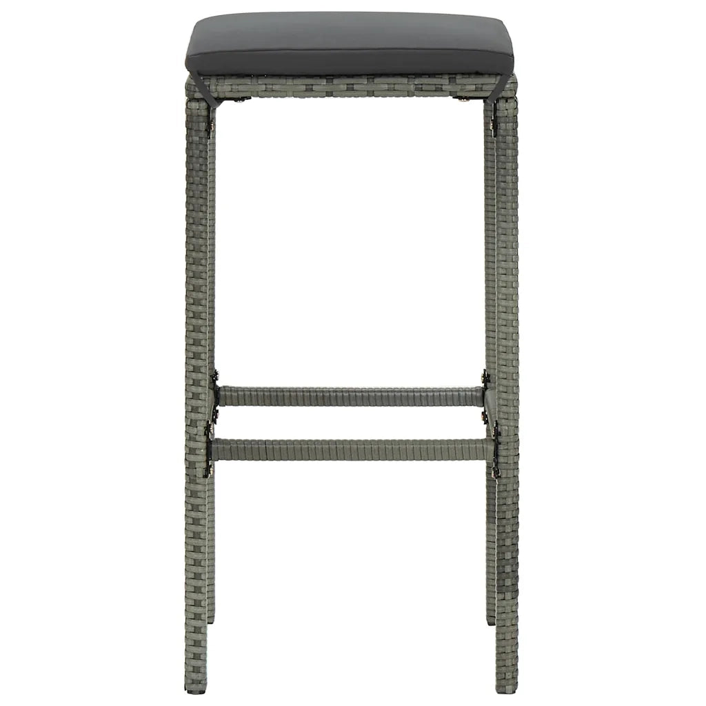 Set da Bar da Giardino 3 pz con Cuscini in Polyrattan Grigio 3064818
