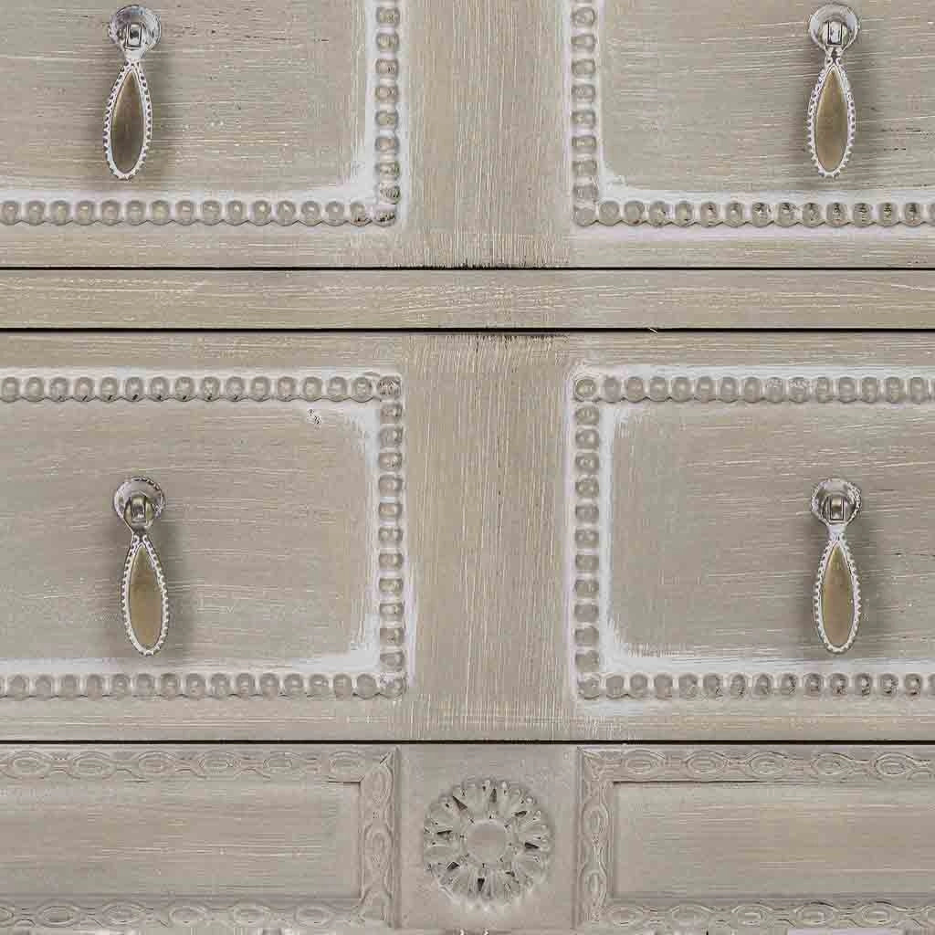 Cassettiera in legno verde 56x36x119h cm