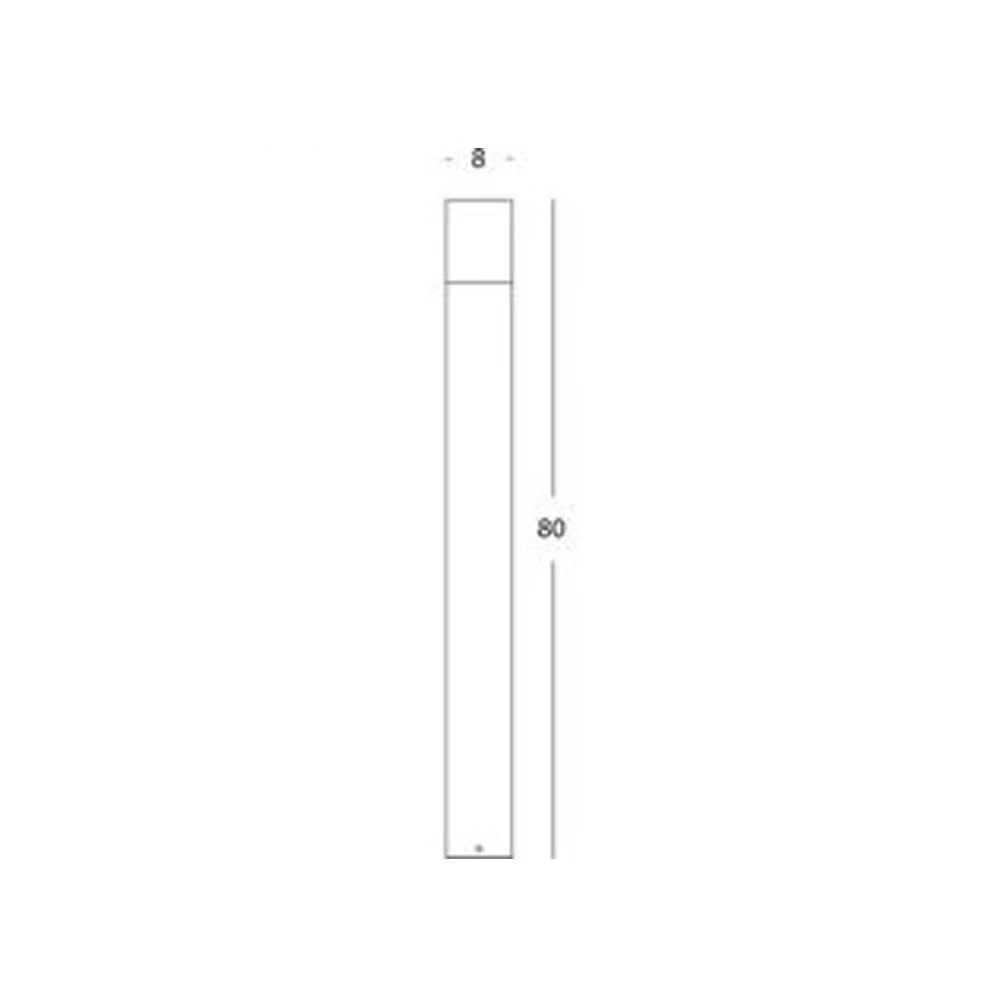 Palo Da Esterno Moderno H80Cm Kube Alluminio E Termoplastica Grigio Led 7W 4000K