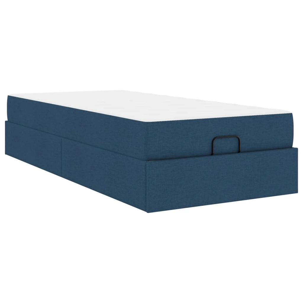 Struttura letto con materasso 2 pcs-Giroletto Blu Tessuto 686061