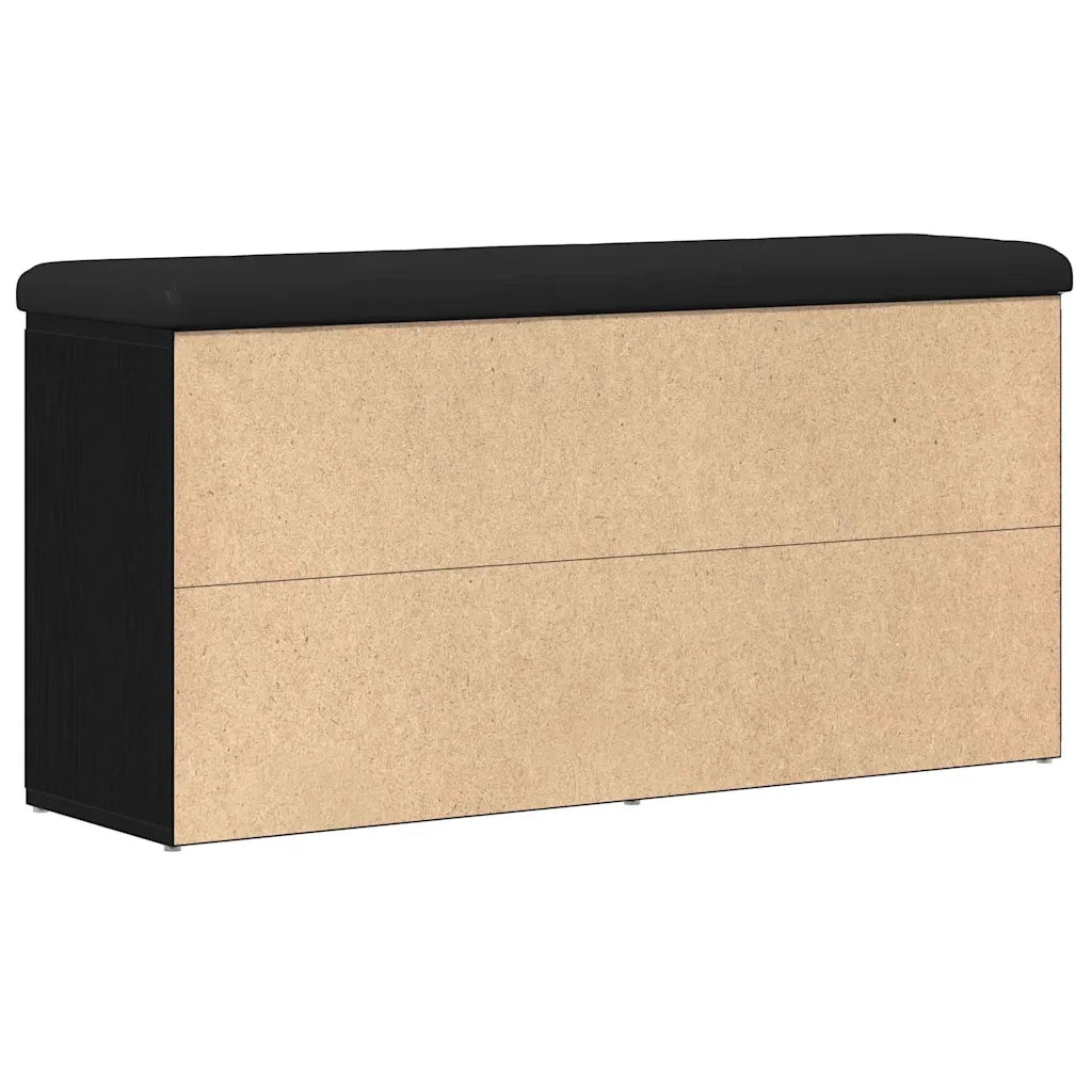 Panchina con contenitore Rovere Nero 102 x 32 x 50 cm