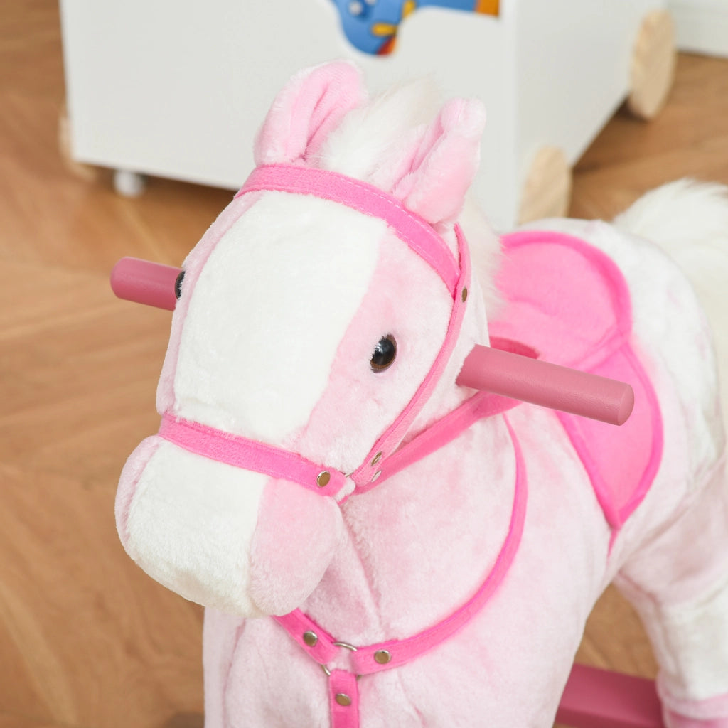 Cavallo a Dondolo per Bambini ¨C Zephmum ¨C 74x28x65 cm Rosa