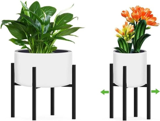 Supporto per piante regolabile in nero per interni ed esterni (ampiezza regolabile 24 - 36 cm)
