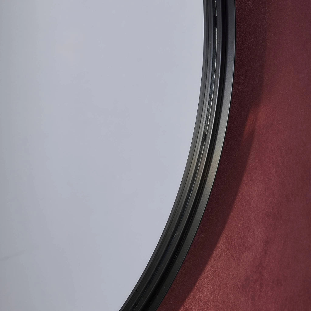 Specchio rotondo in metallo, 60cm, nero