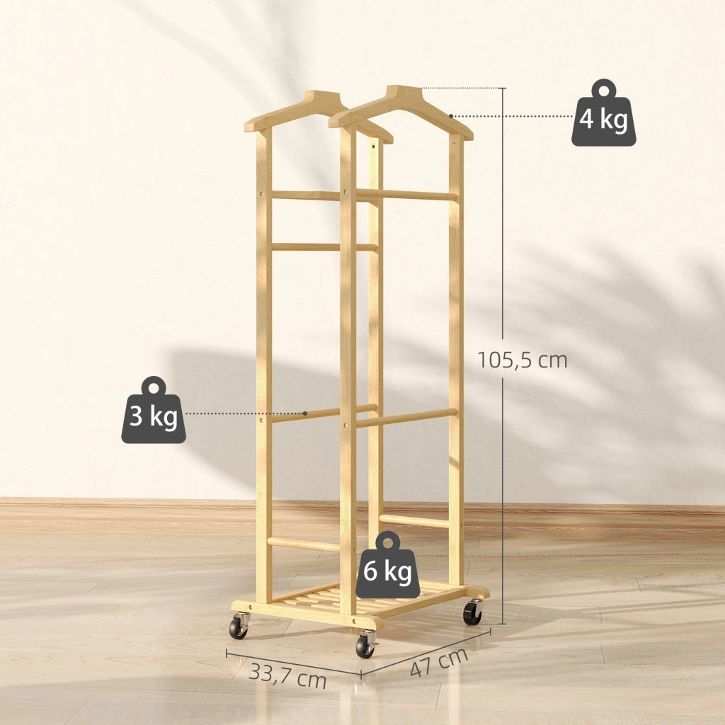 Appendiabiti con rotelle e scaffale ¨C Minimal ¨C bamb¨´