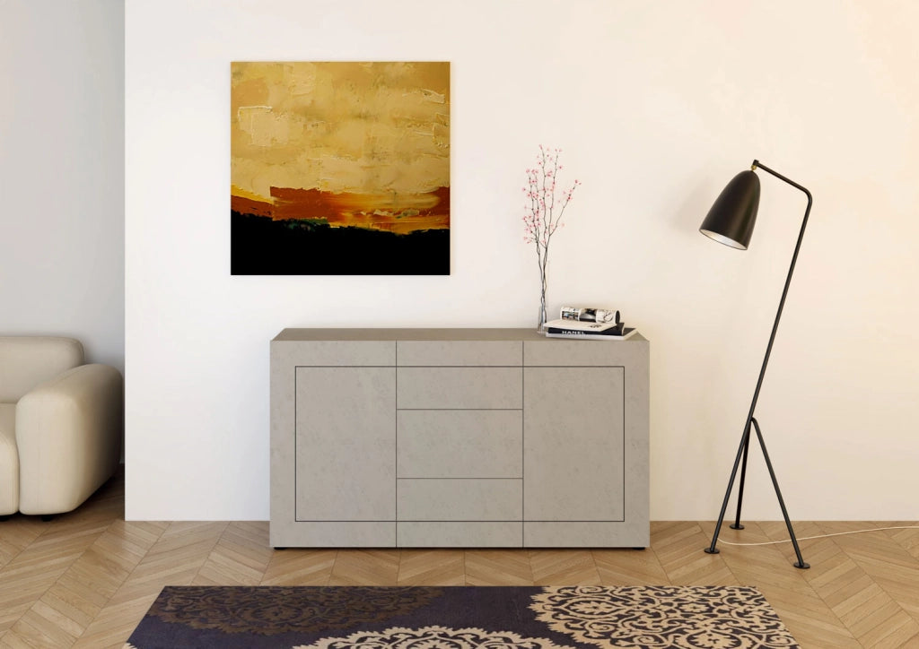 Madia 2 Ante e 3 Cassetti 150x40x83,5 cm Elios Cashmere