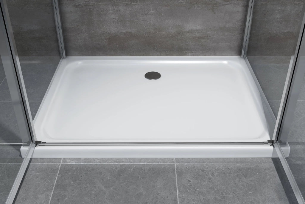 Porta battente Saloon  + 2 lati fissi box doccia 6 mm cromo 2 FISSE 97,5-100 + SALOON 77-80