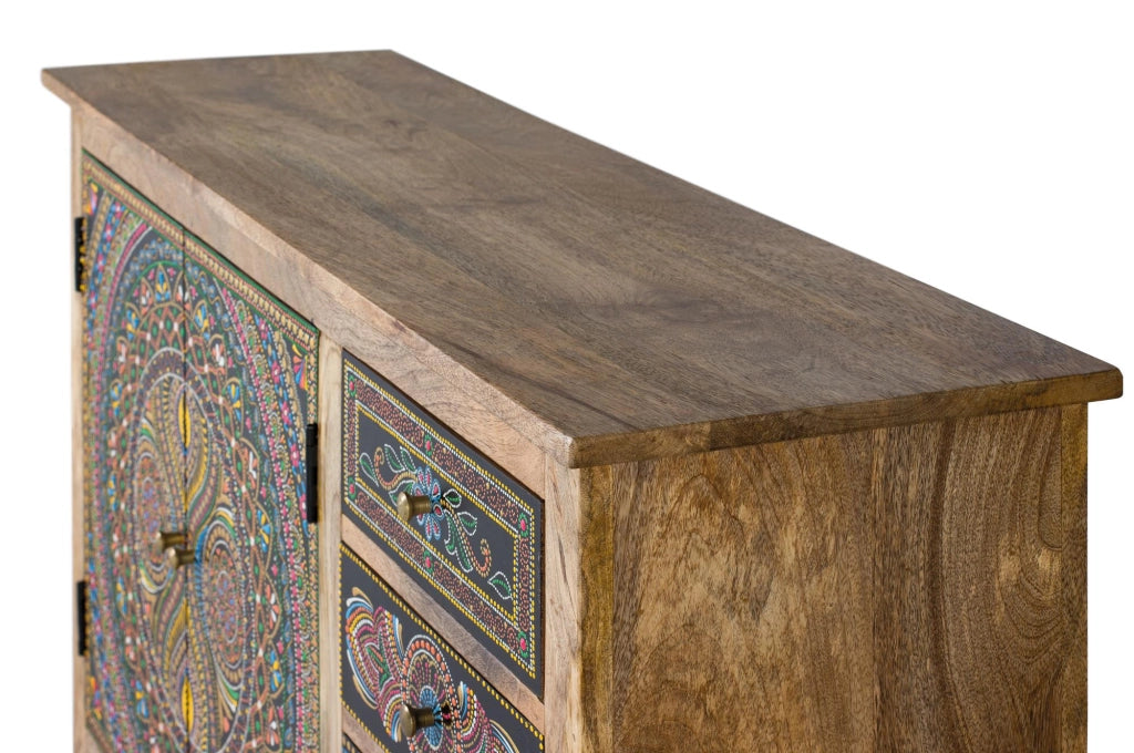 Credenza in legno di mango multicolore