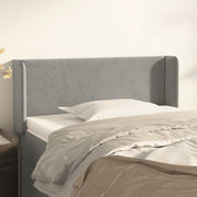 Testiera ad Orecchio-Testata con Orecchie Grigio Chiaro 103x16x78/88 cm in Velluto 611324