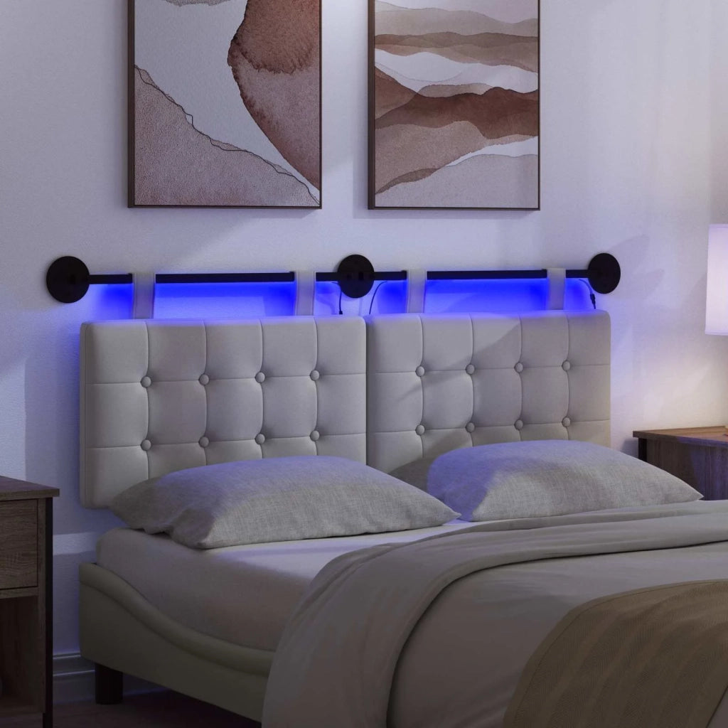 Testiera | Testata sospesa Con luce LED Bianco Similpelle