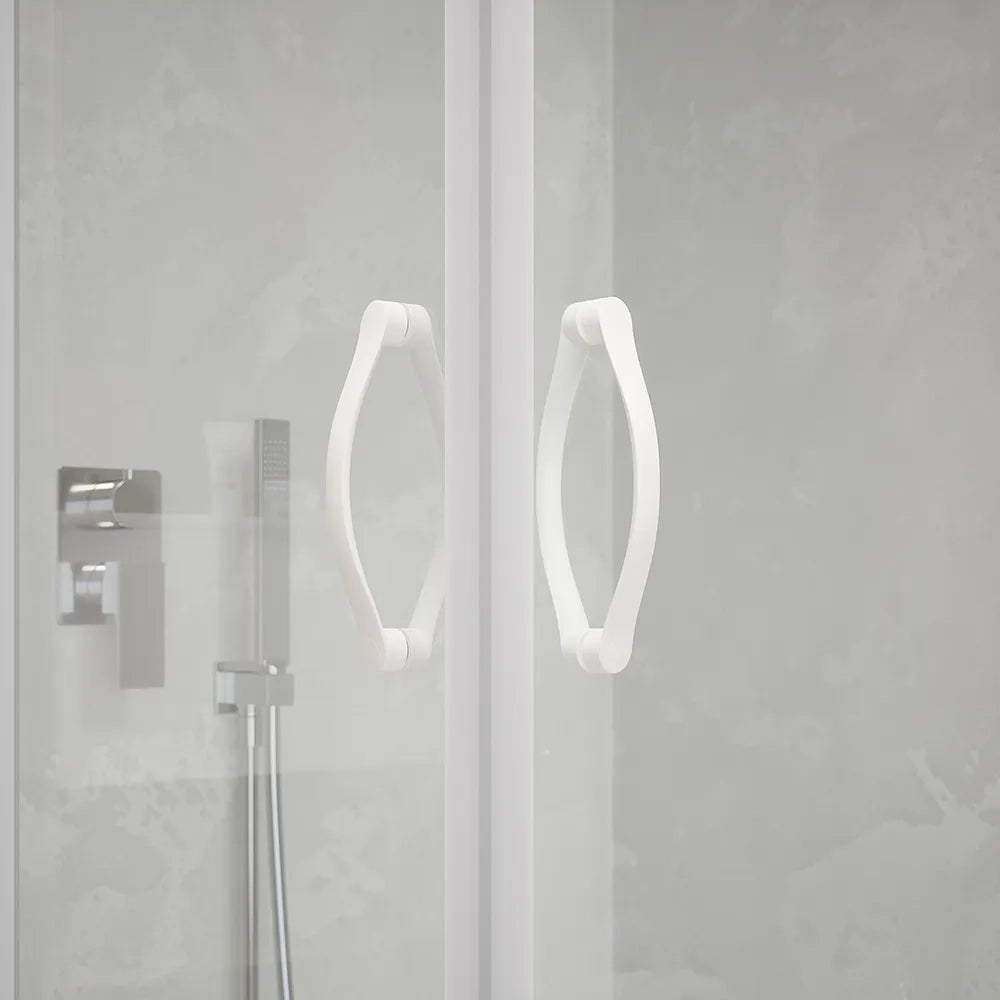 Box doccia angolare 70x70 cm trasparente 4 mm profili bianchi | Grenada