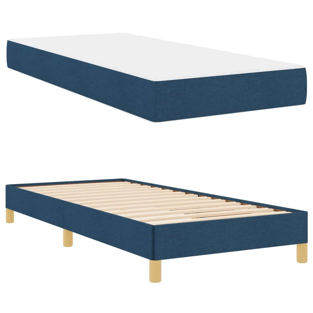 Letto a molle con materasso Blu 90 x 200 cm Tessuto