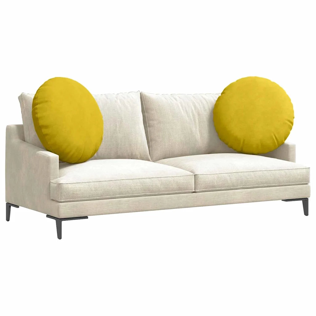 Cuscini per Seduta 2 pcs Giallo Ø60 x 21 cm Velluto 42014218