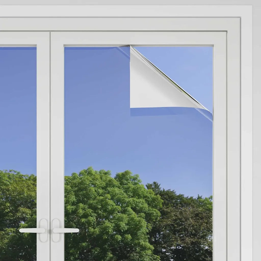 Pellicola per Finestra Solare Riflettente Statica Argento PVC 3394731