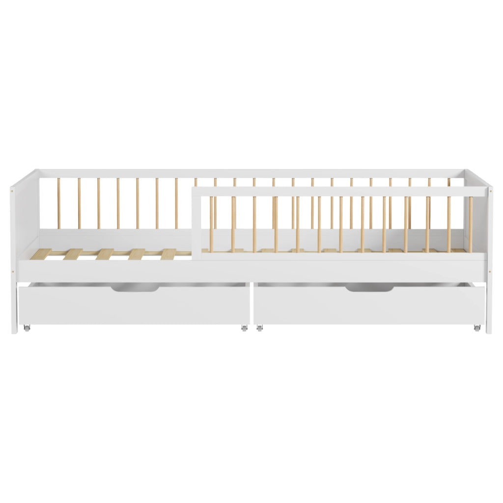 Letto per bambini 190x90cm bianco con cassetti ADAM