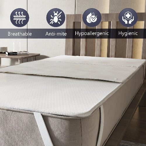 Coprimaterasso 180x200 Impermeabile con Traversa Rimovibile | Tessuto Stress Free Anallergico e Antibatterico con Clip di Fissaggio