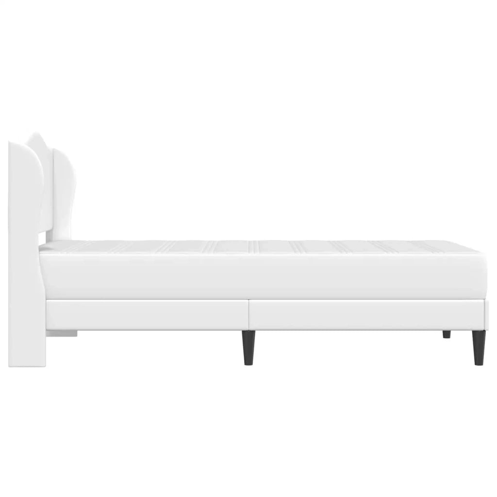 Letto singolo | Letto per adulti | Struttura del letto con testiera Bianco 100 x 200 cm Similpelle