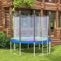 Copertura Tappeto Elastico Ø366x30 cm Pieghevole e Portatile, in Plastica, PE e Schiuma, Multicolore