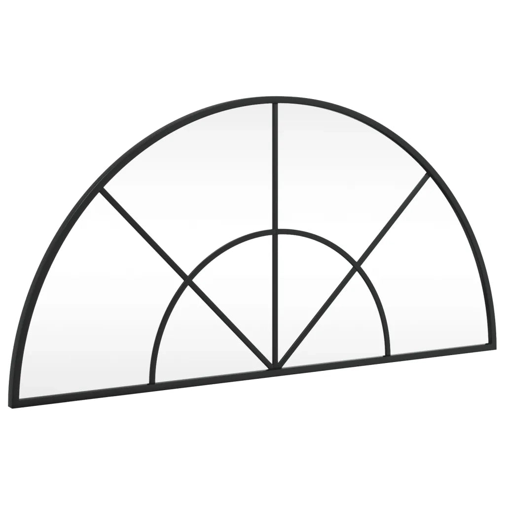 Specchio da Parete Nero 80x40 cm Arco in Ferro 358651